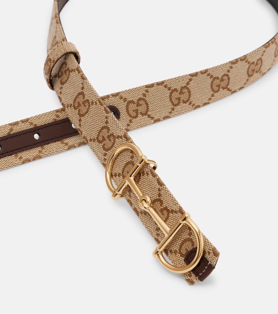  Gucci Gucci Horsebit Gg Canvas Belt 