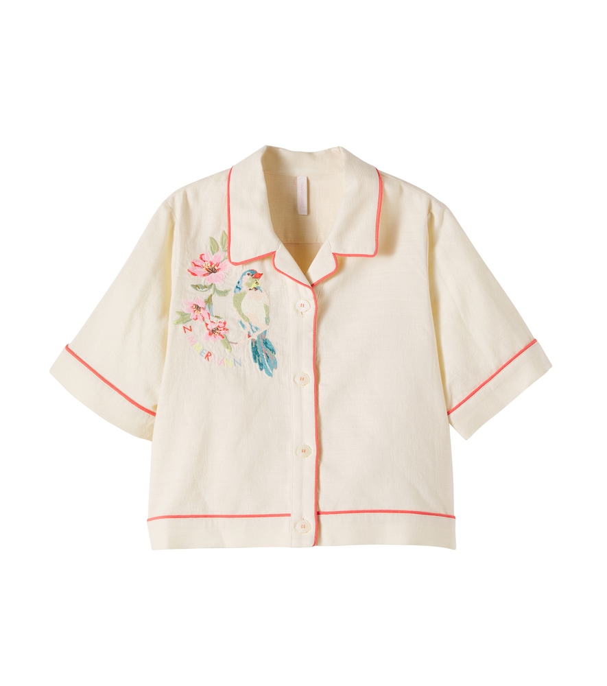 Zimmermann Kids Aster embroidered cotton shirt　Zimmermann キッズ アスター刺繍入りコットンシャツ Zimmermann