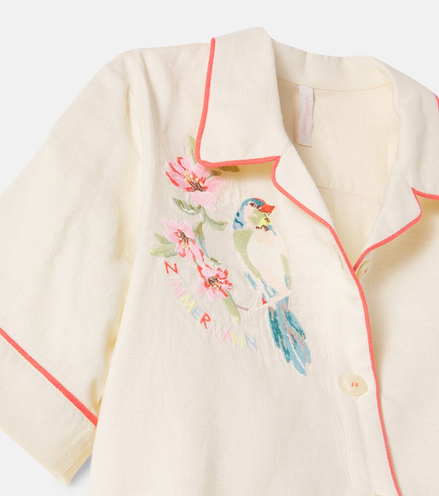  Zimmermann Kids Zimmermann Kids Aster Embroidered Cotton Shirt 