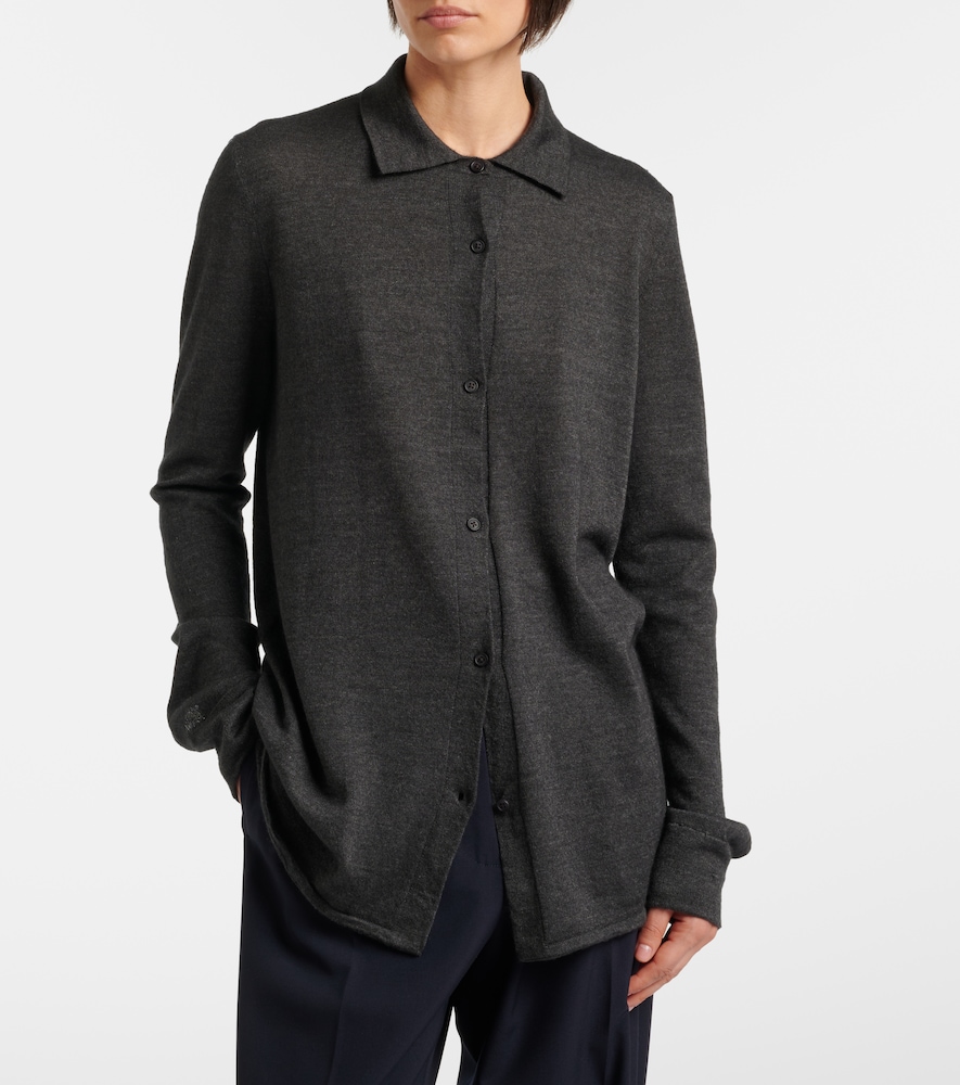 The Row Ocari knitted cashmere and silk shirt