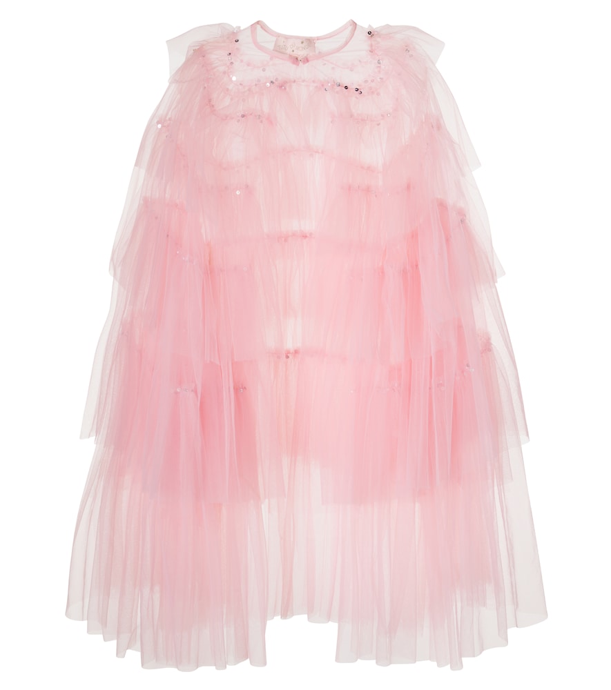 Mantella Swan in tulle con paillettes