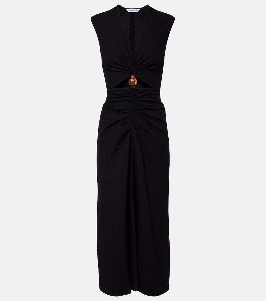 Veronica Beard Women's Black Marisabel Cotton-Blend Midi Dress UK Size 12 - Mytheresa