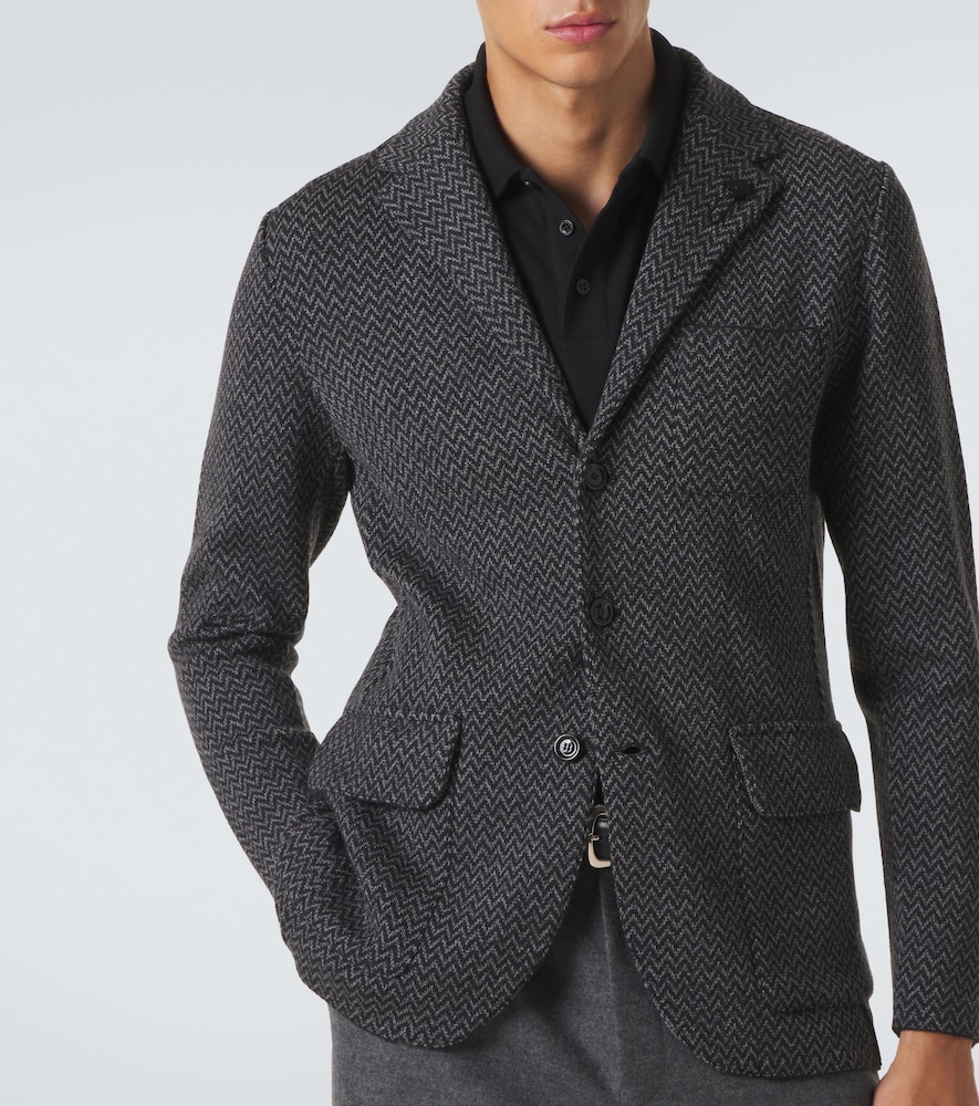 Lardini Virgin chevron wool blazer | Thumbnail 4