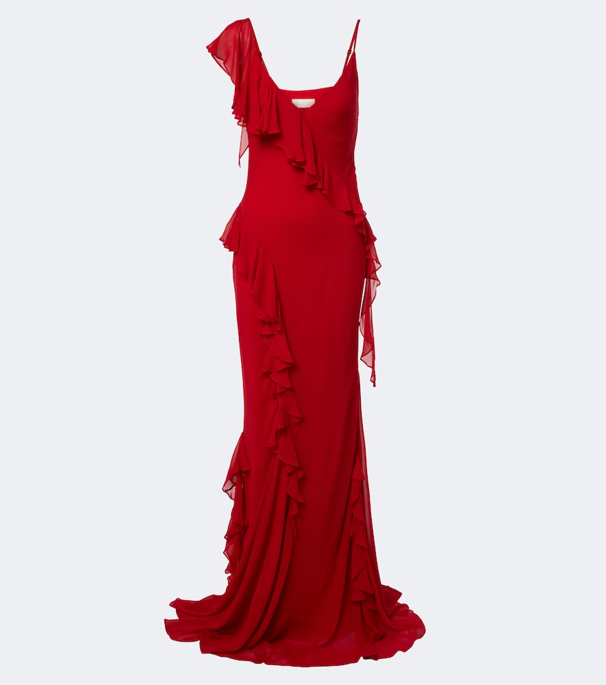 Abito lungo Mayara in georgette con volant