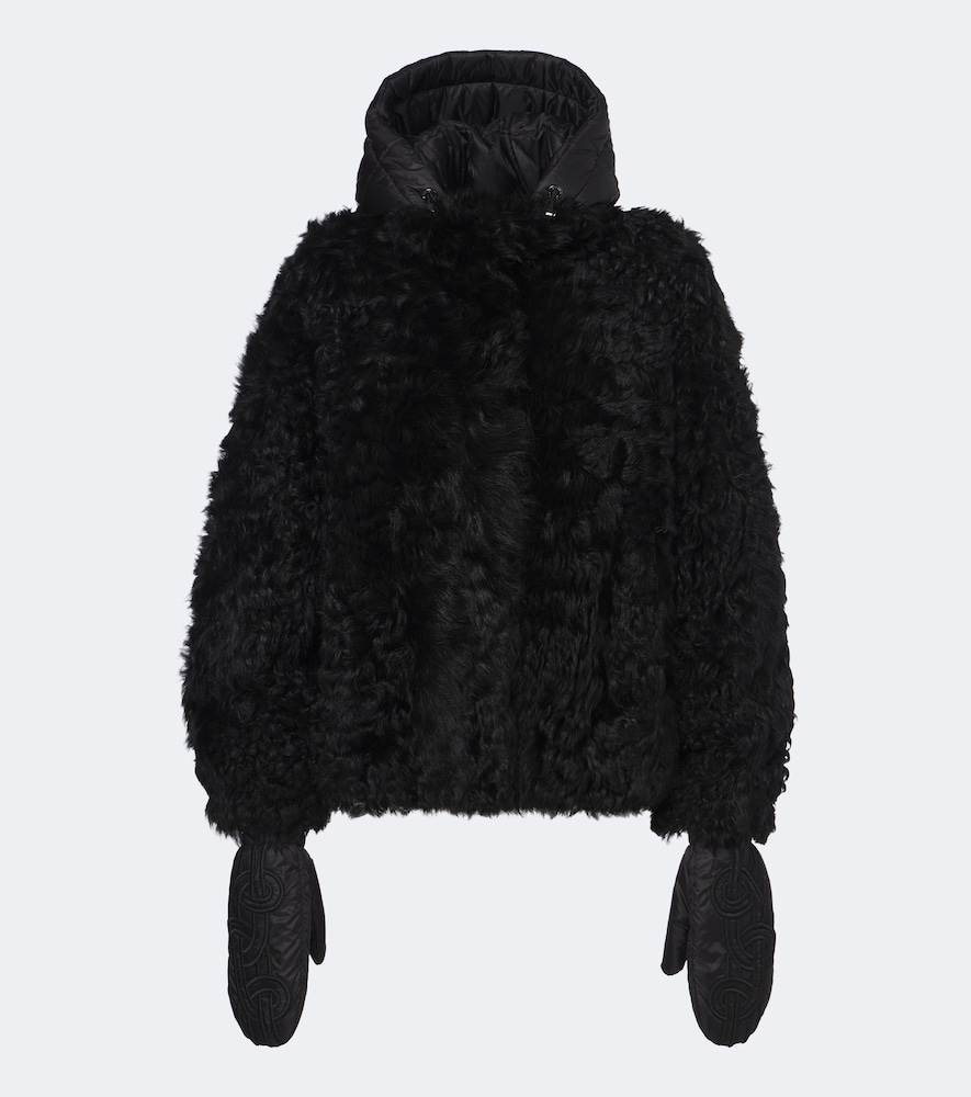 Bogner Liz Hooded Shearling Jacket In Black