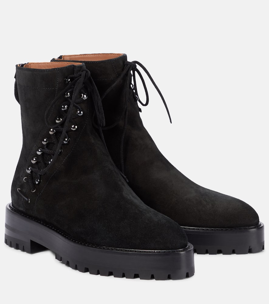 Click to view more detailed imagery on our partner's website Alaïa Asym Suede Ankle Boots In Black