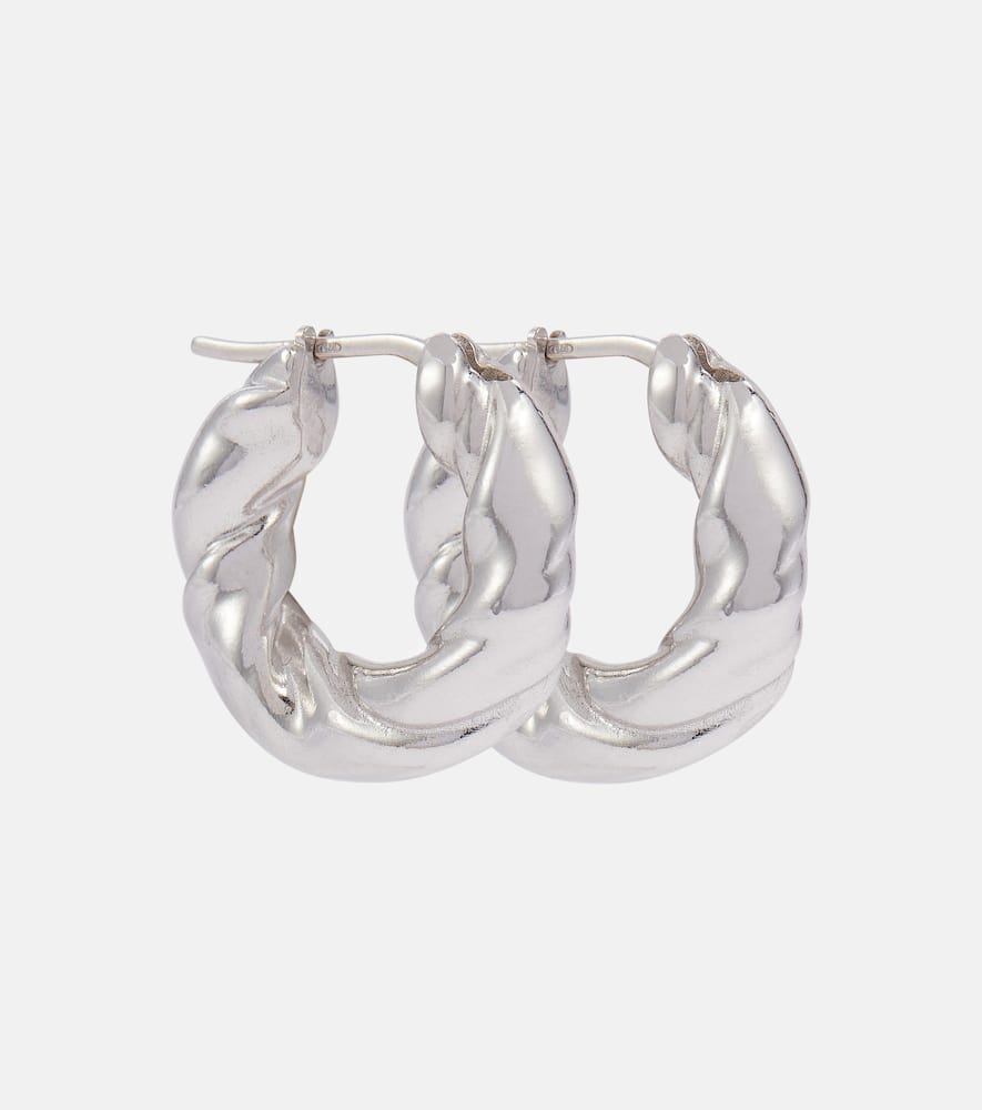 Twisted sterling silver hoop earrings