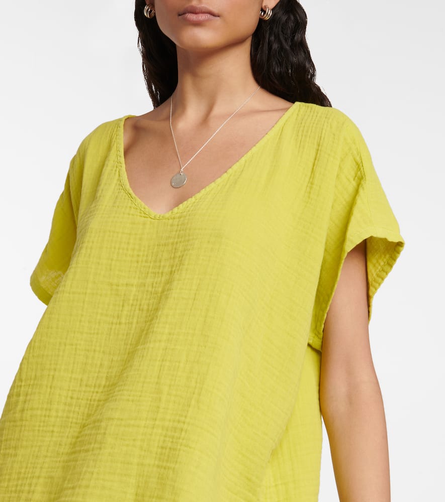 Shop Velvet Elsa Cotton Gauze Top In Limelight