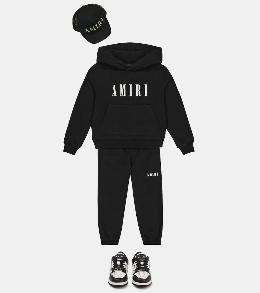 Shop Amiri Printed Cotton Jersey Hoodie In Black