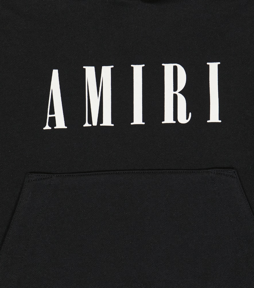 Shop Amiri Printed Cotton Jersey Hoodie In Black