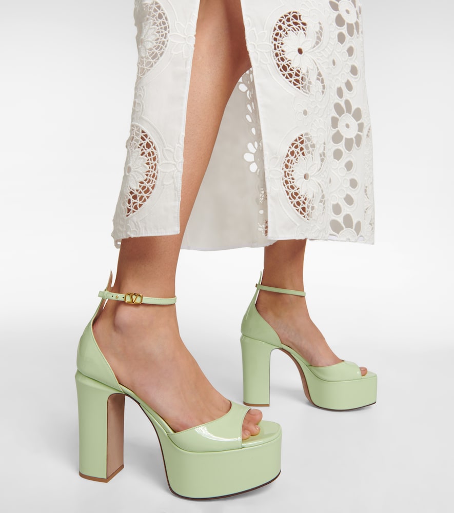 Garavani Vlogo Patent Leather Platform Sandals