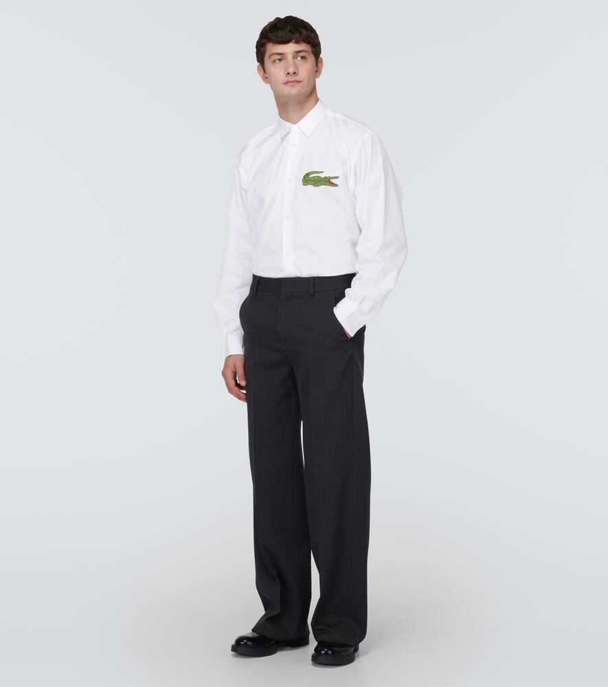 Comme Des Garçons Shirt X Lacoste Oversized Shirt With Maxi Patch In White