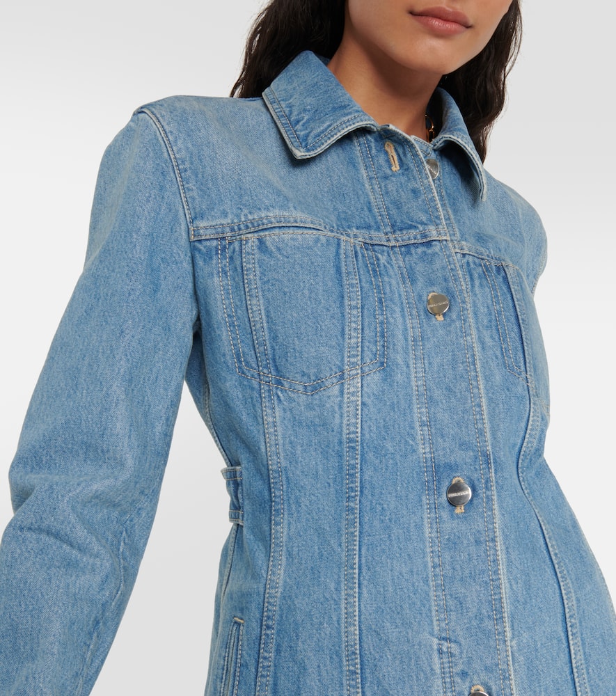 Shop Ferragamo Cotton Denim Shirt Dress In Blue