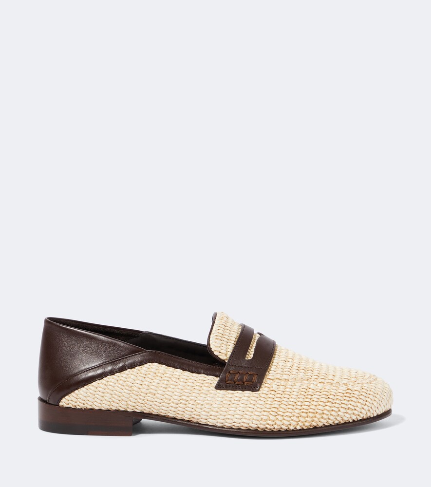  Manolo Blahnik Manolo Blahnik Loafers Padstow Aus Raffiabast Mit Leder 
