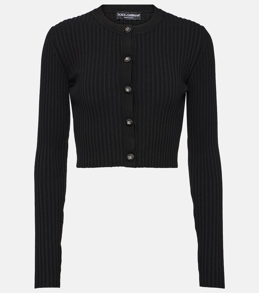 Ribbed-knit cropped cardigan