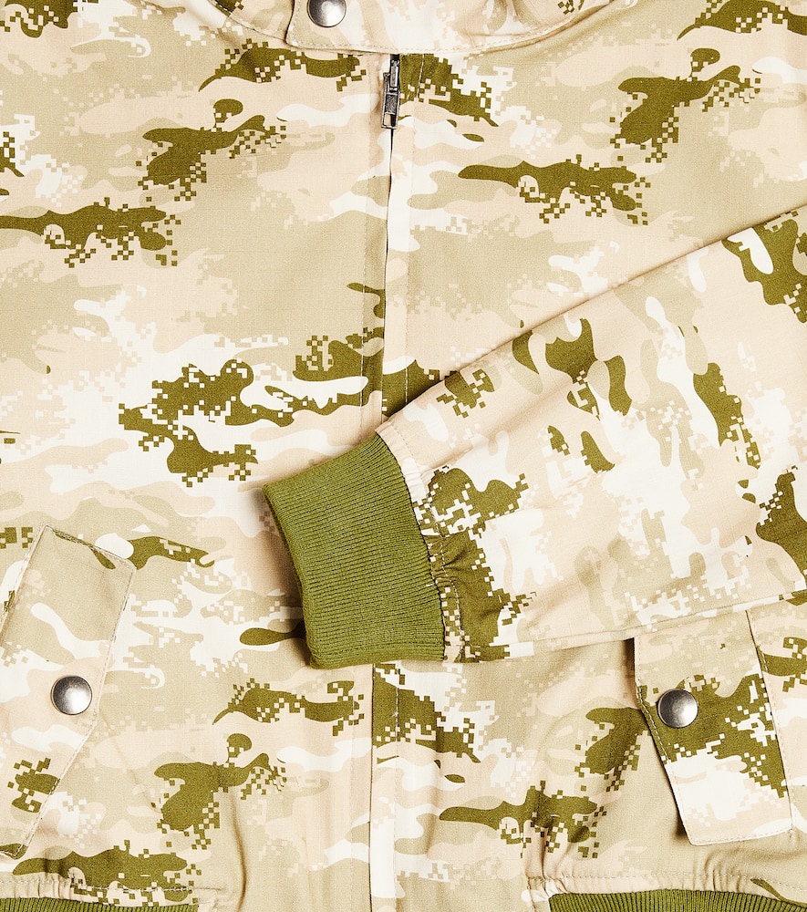 Shop The New Society Lancaster Camouflage Cotton Jacket In Green