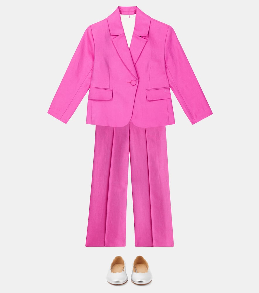Chloé Linen And Cotton Suit Pants In Pink