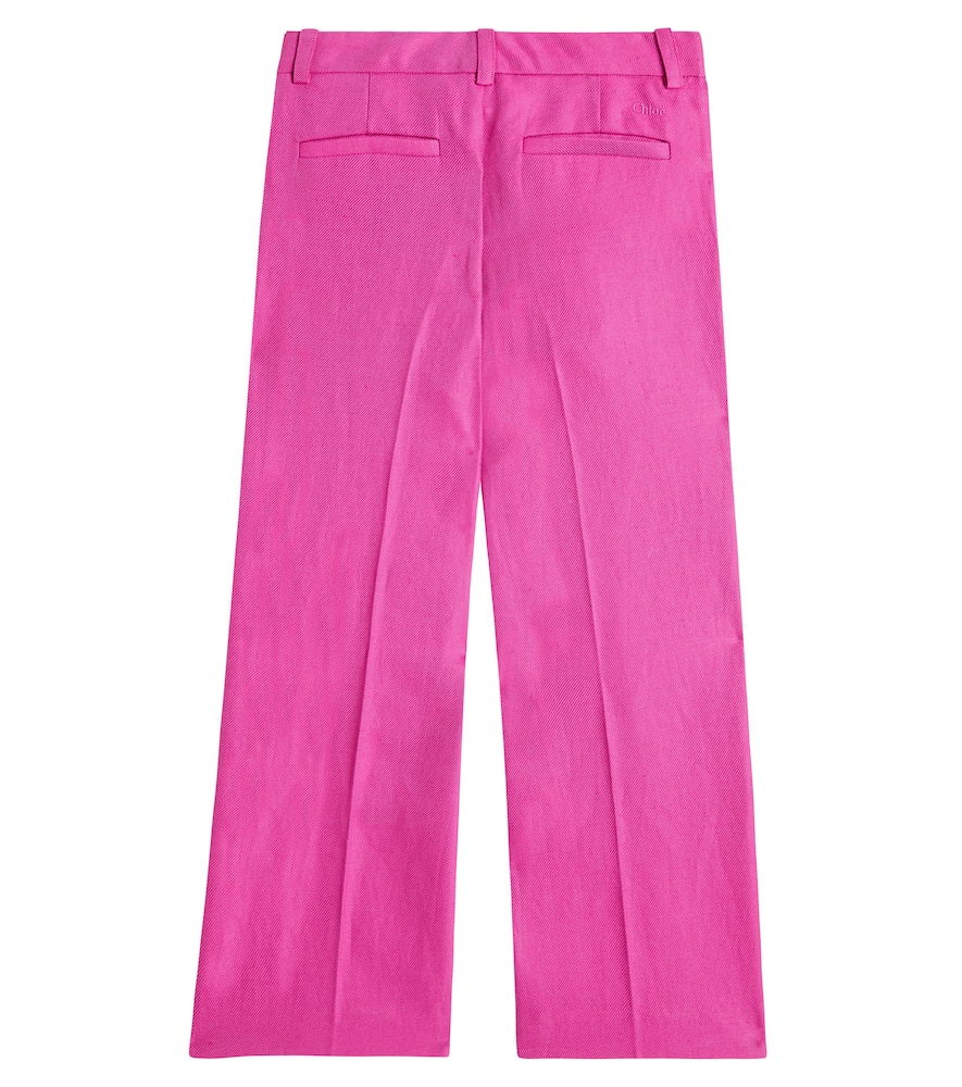 Chloé Linen And Cotton Suit Pants In Pink