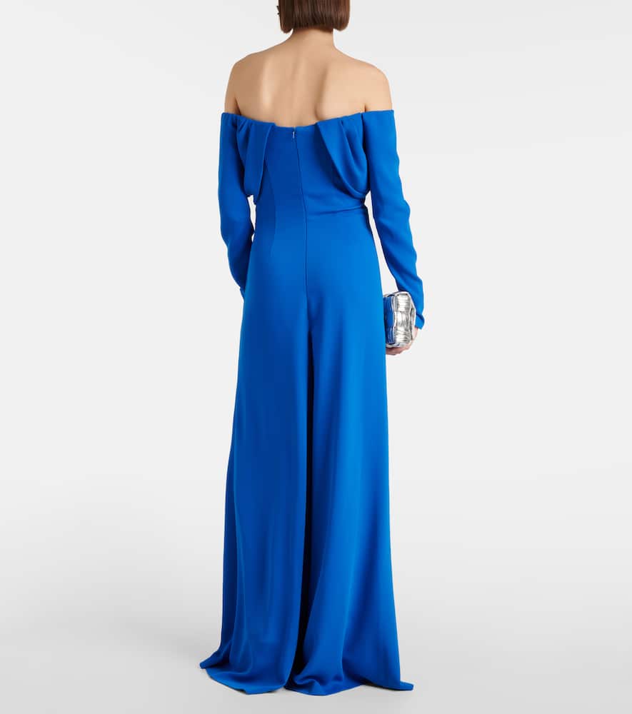 COSTARELLOS JORDANA GATHERED CRÊPE JUMPSUIT