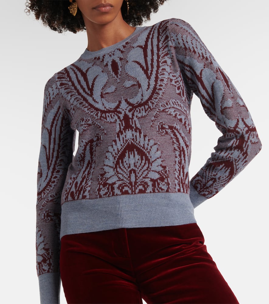 Etro Floral Jacquard-knit Wool Jacket In Multicoloured