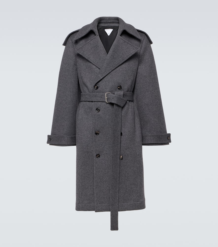 Belted wool trench coat