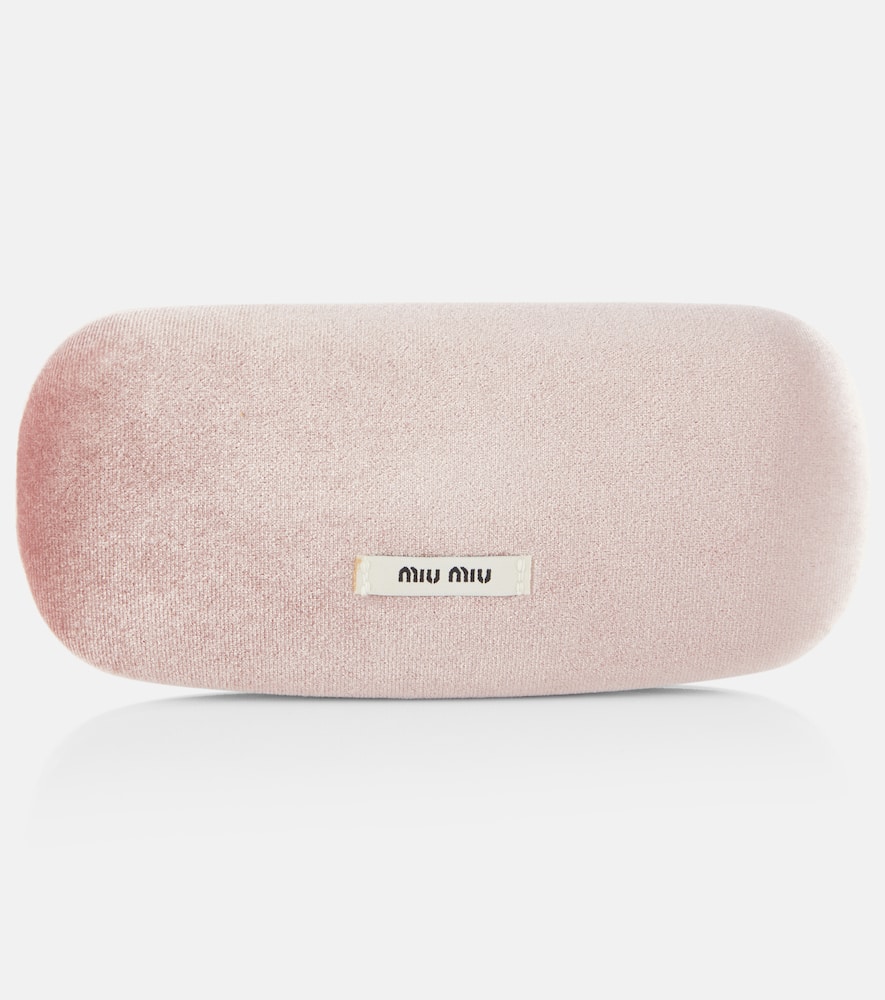 Miu Miu Rectangle Sunglasses In Gold