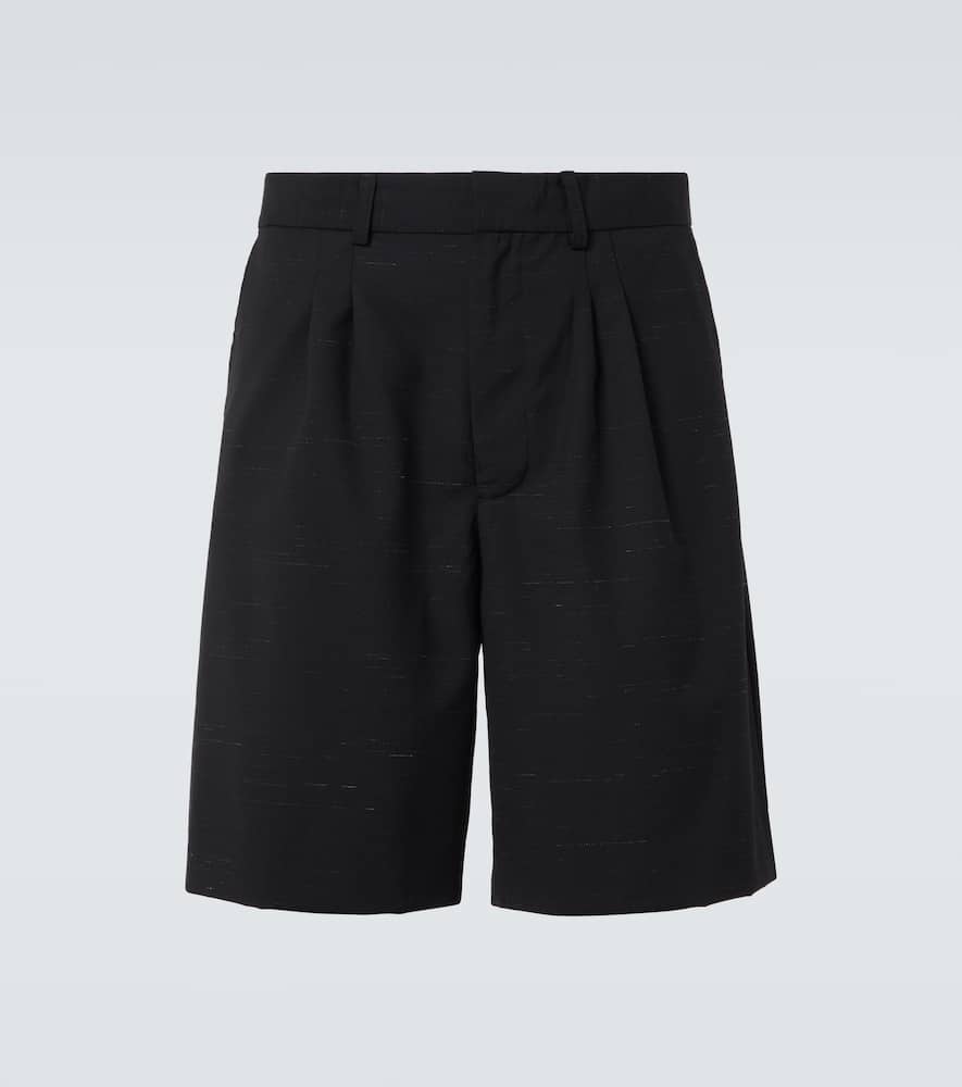 Commas Heathered cotton and wool shorts