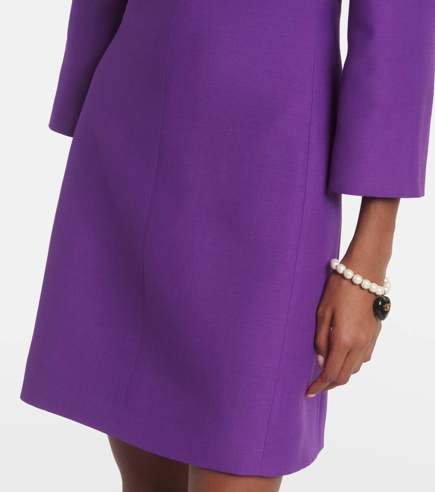 Valentino Crepe Couture Scalloped Minidress In Purple