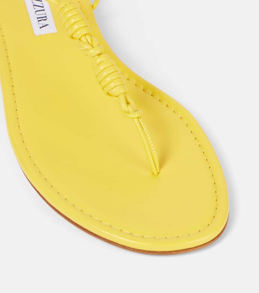 Aquazzura Oaxaca Leather Thong Sandals In Yellow