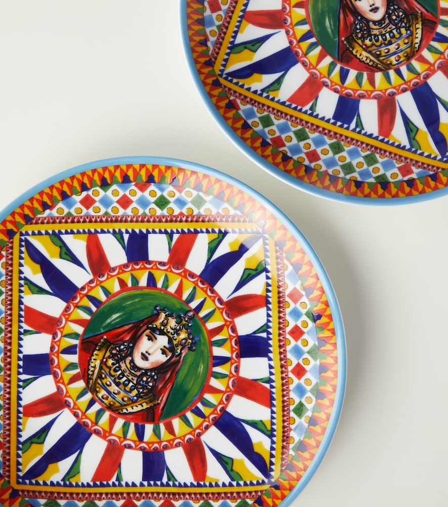  Dolce&gabbana Casa Dolce&gabbana Casa Carretto Siciliano Set Of 2 Dinner Plates 