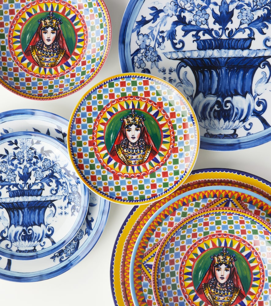  Dolce&gabbana Casa Dolce&gabbana Casa Carretto Siciliano Set Of 2 Dinner Plates 