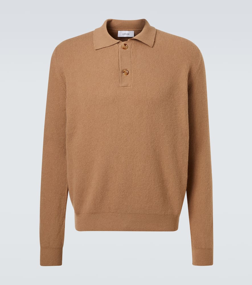 Wool and cashmere polo sweater