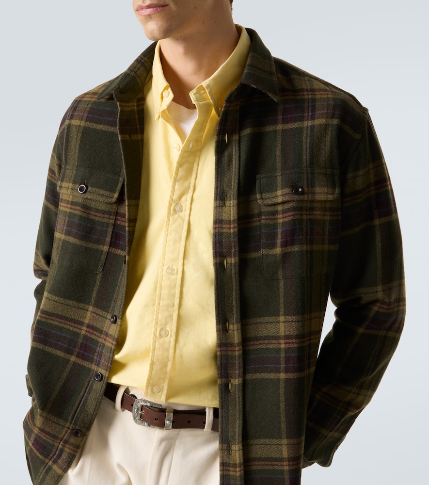 Ralph Lauren Checked Cashmere Shirt In Green