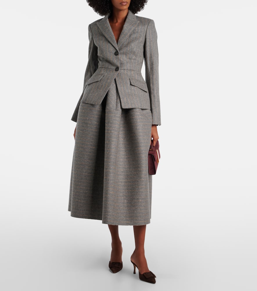 Erdem Pinstripe Wool And Mohair Blazer In Gray