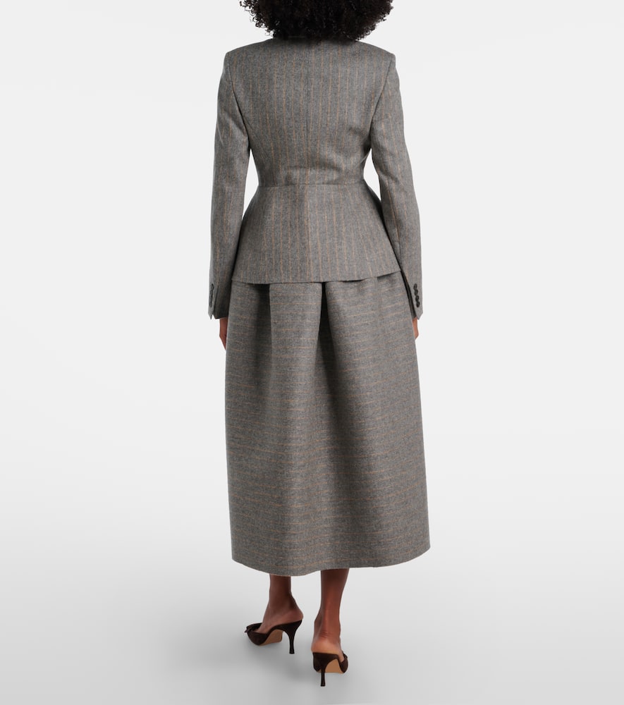 Erdem Pinstripe Wool And Mohair Blazer In Gray