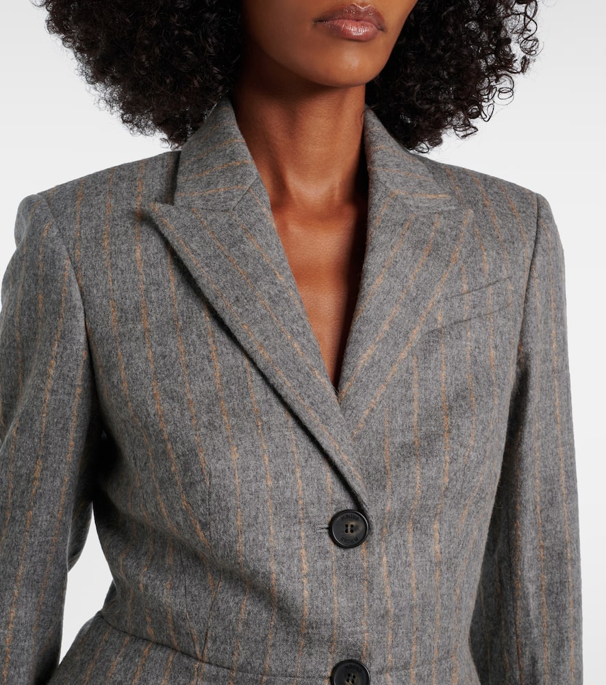 Erdem Pinstripe Wool And Mohair Blazer In Gray
