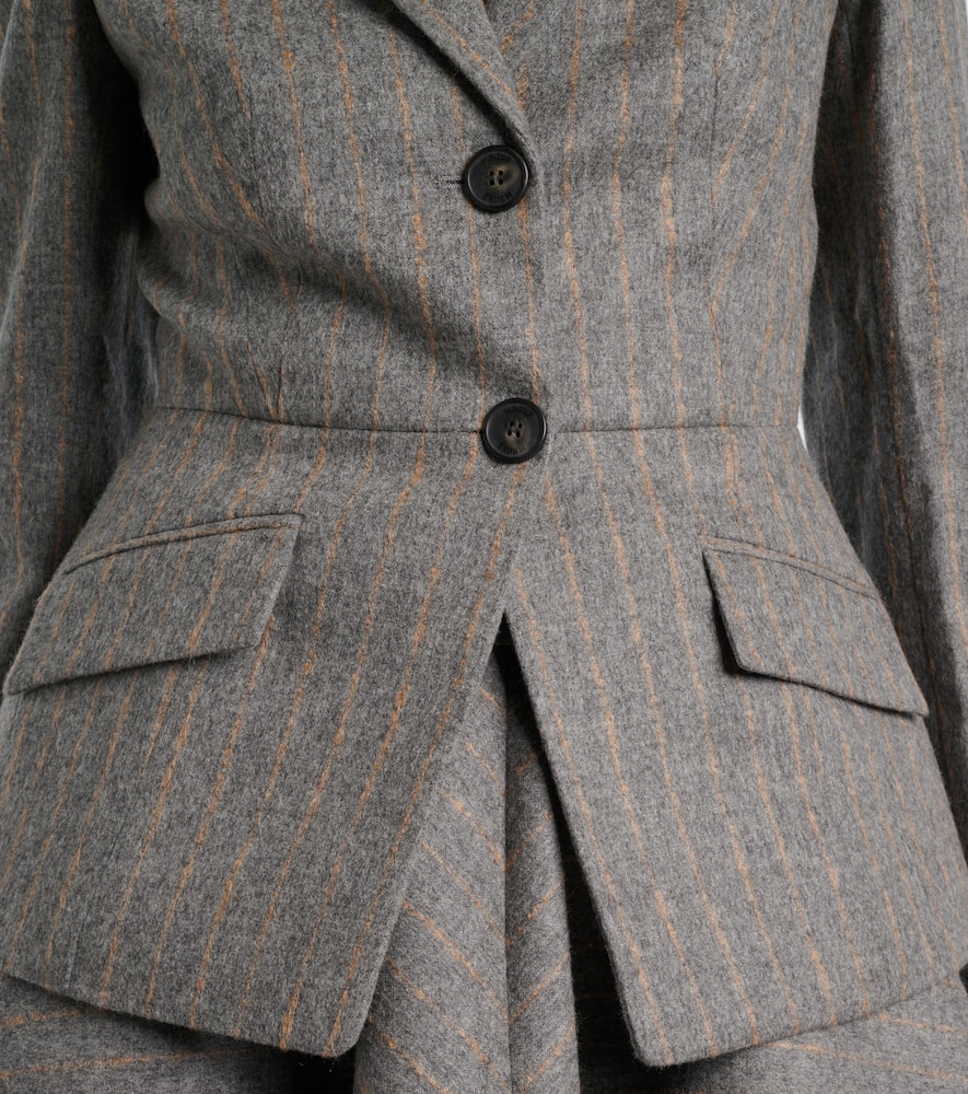 Erdem Pinstripe Wool And Mohair Blazer In Gray