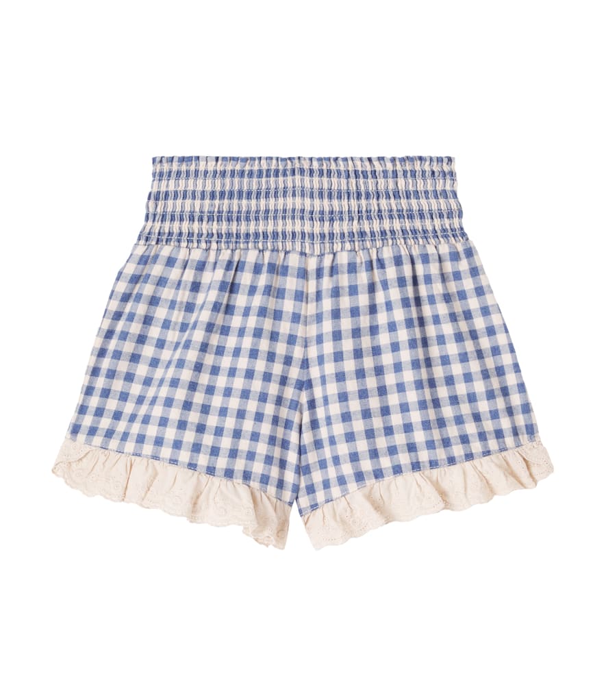 Cozmo Mesina Checked Cotton-blend Flannel Shorts In Black
