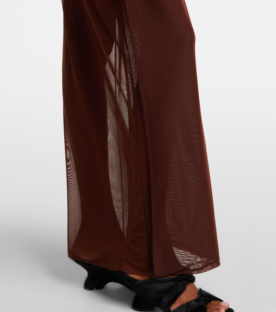 Jean Paul Gaultier Sequined Tulle Maxi Dress In Red