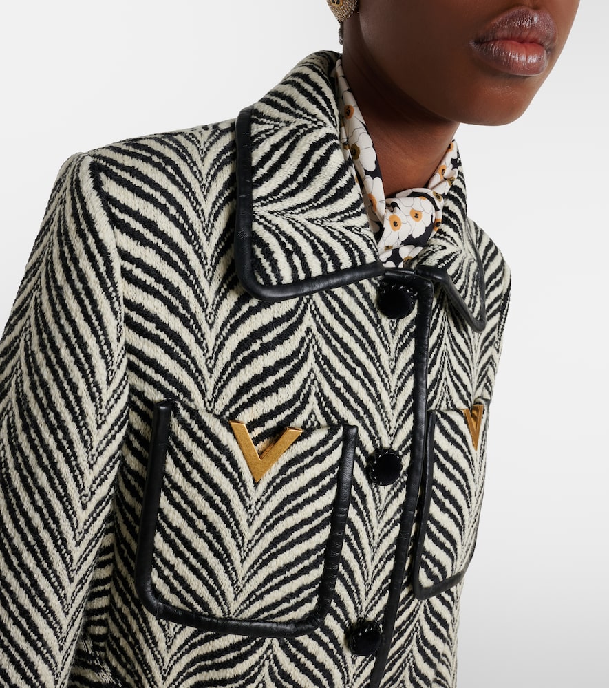  Valentino Valentino Vgold Shearling-trimmed Wool-blend Coat 
