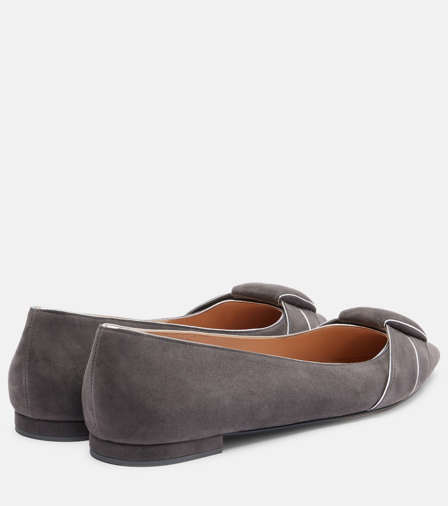 Gianvito Rossi Suede Ballet Flats In Black