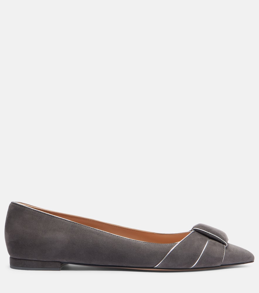 Gianvito Rossi Suede Ballet Flats In Black