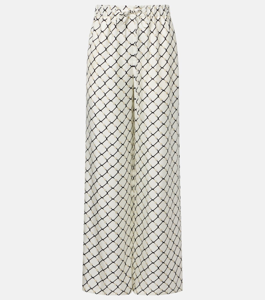 Weite Hose Horsebit aus Seiden-Twill