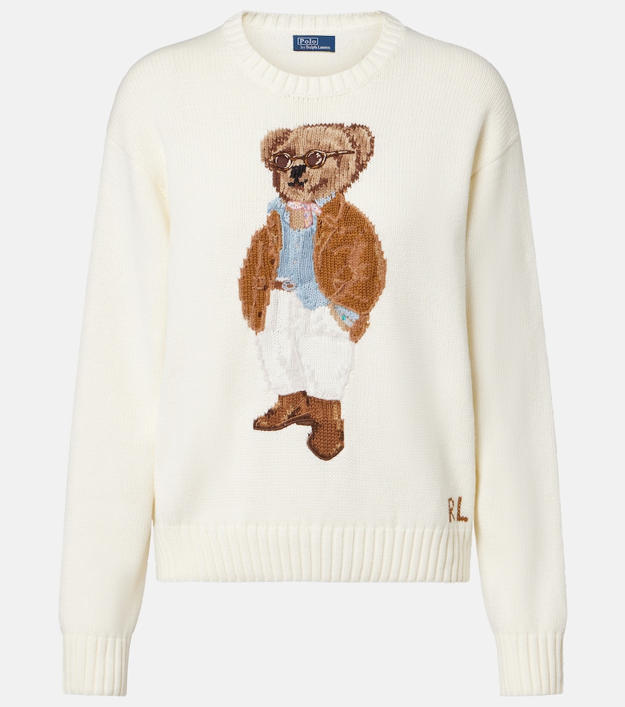Polo Ralph Lauren Donna Pullover Polo Bear In Cotone Con Intarsi Bianco It Taglia 48- Mytheresa