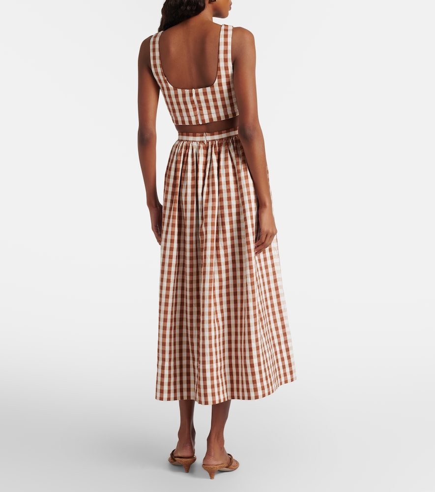  Faithfull Faithfull Ida Gingham Linen Midi Skirt 