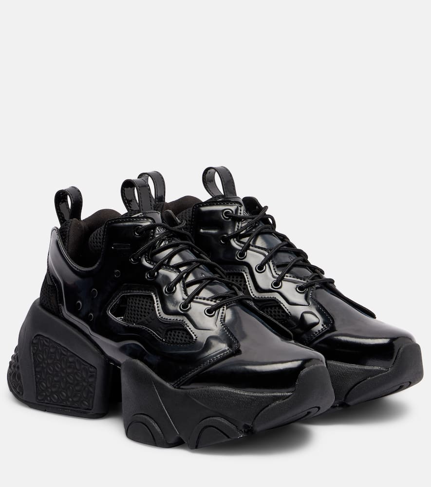 Noir Kei Ninomiya Cutout Platform Sneakers In Black