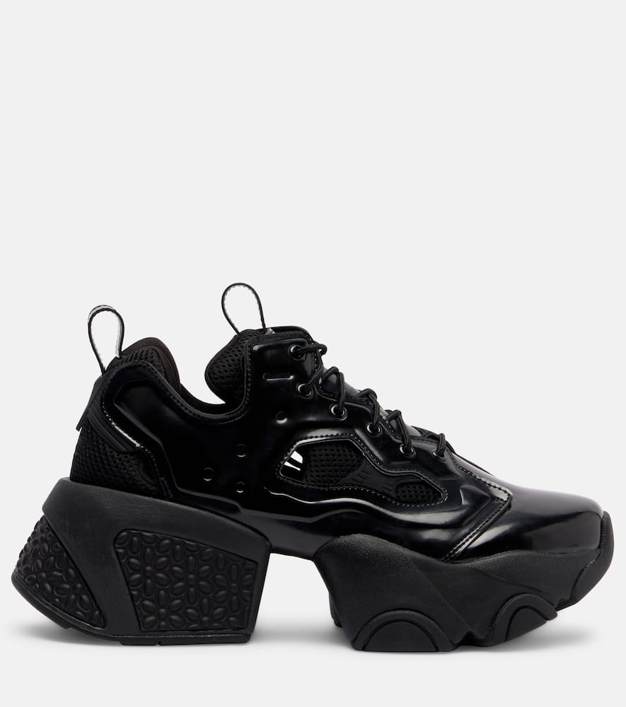 Noir Kei Ninomiya Cutout Platform Sneakers In Black