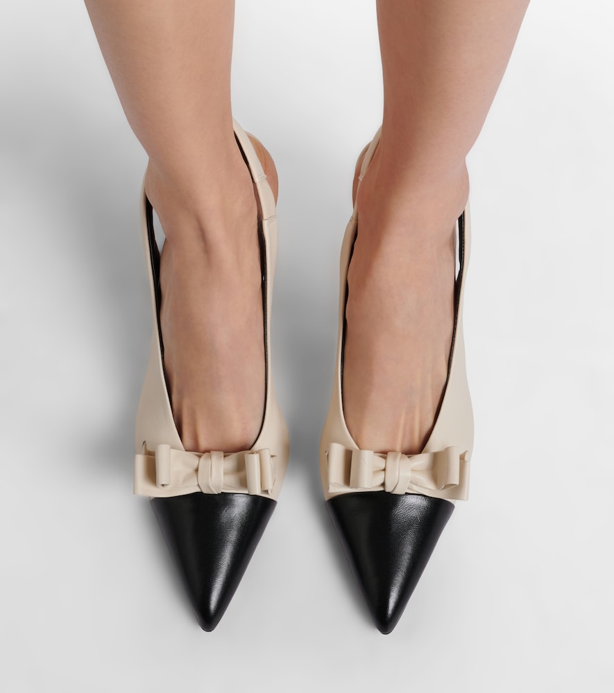 Chloé Alba 75 bow-detail leather slingback pumps