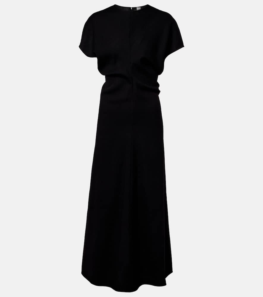 Totême Wool Maxi Dress In Black
