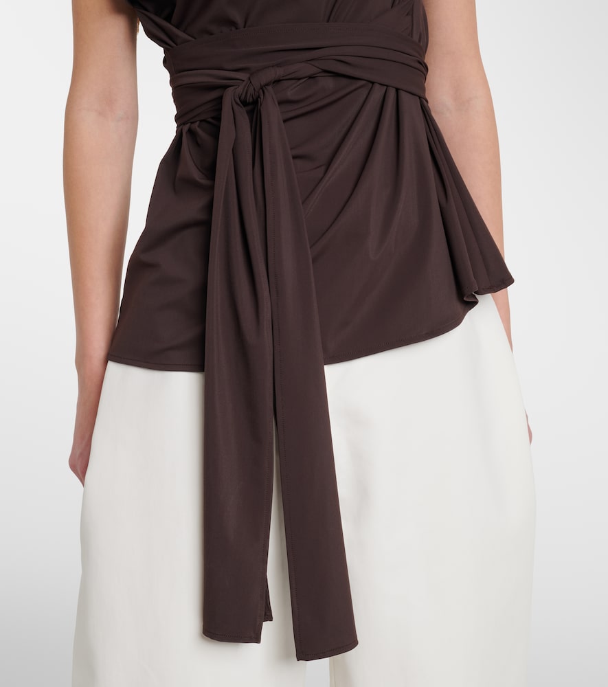  Rohe Rohe One-shoulder Jersey Wrap Top 